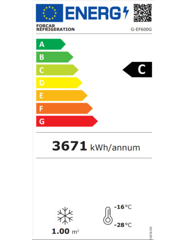 Congelatore Verticale 570 Lt Lamiera e Abs Porta Vetro - G-EF600G