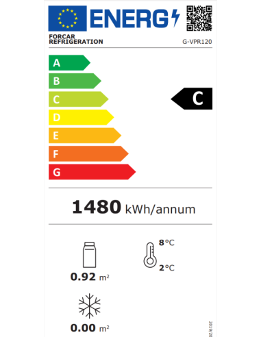 Vetrina Frigo da Banco Vetro Curvo 120 Lt - G-VPR120