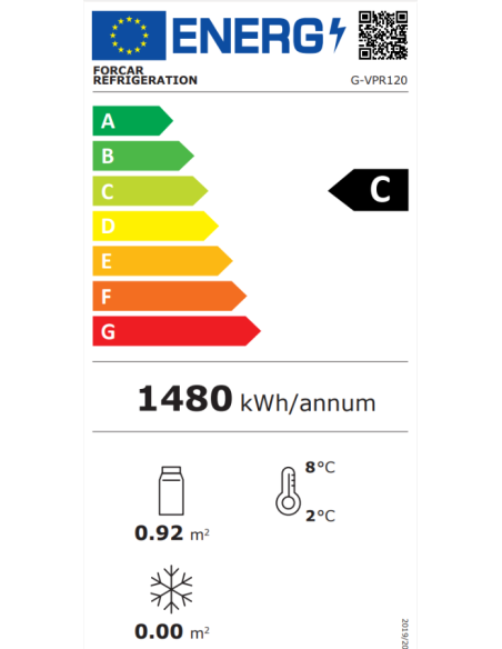 Vetrina Frigo da Banco Vetro Curvo 120 Lt - G-VPR120