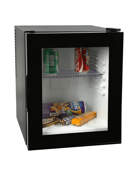 Minibar Hotel Nero Porta Vetro Super Silenzioso 28 Litri - E28VN