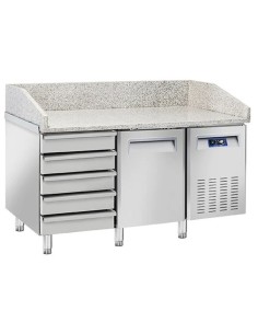 Banco Refrigerato Pizza Cassetti e Porta Piano in Granito - QZ16