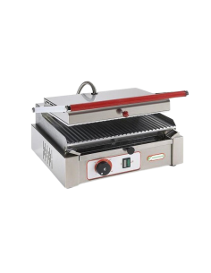 Piastra Singola in Acciaio Cromato Rigata con Coperchio - PS2010R