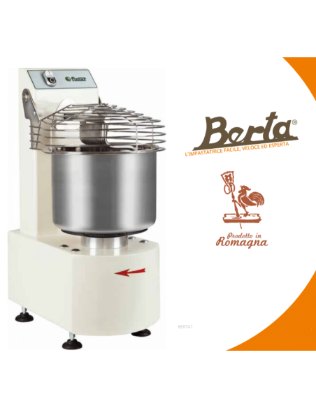 Impastatrice Spirale BERTA15 Bassa Idratazione 1 Velocità Capacità 20Lt