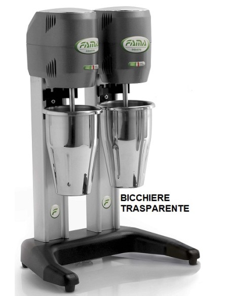 Frullatore per Frappè con Doppio Bicchiere Trasparente - MF4DT