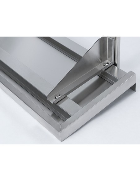 Mensola in Acciaio Inox - Alzatina - Dim: 160x40x7h - MES164VH