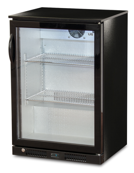 Frigorifero per Bevande Retro Banco Nero Porta Vetro Battente