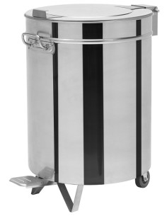 Pattumiera Tonda Inox con Pedale Diametro cm 45x61h - WA75PVH