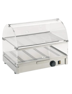 Vetrina Riscaldata da Banco 2 Ripiani e Ante Rotonde - VEC520RINOX