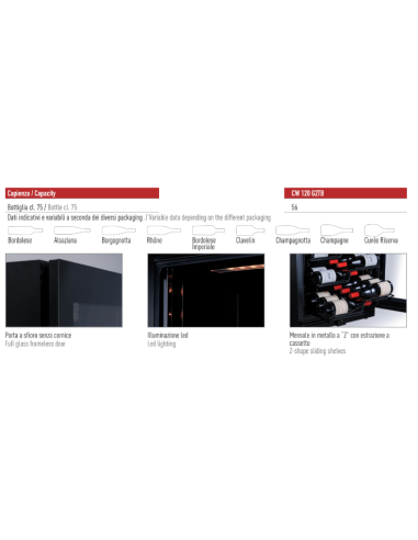 Cantinetta Vino Ventilata Doppia Temperatura - CW120G2TB