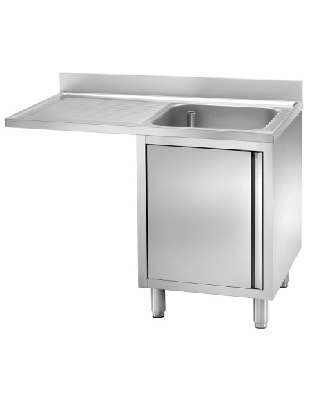 Lavello Inox Armadiato a Sbalzo Anta Battente Vasca Dx cm 120x70x95h