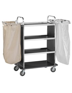 Carrello Porta Biancheria Carbon 4 Ripiani Sacco Ignifugo - CA1510CA