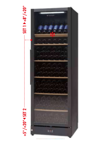 Frigorifero Bottiglie Vino - Porta Vetro Fumè - WINE185NERO