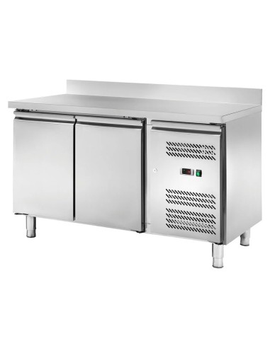 Bancone Refrigerato Acciaio Inox Ventilato 2 Porte Griglie GN1/1