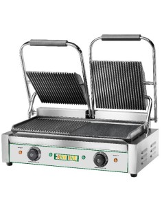 Piastra Elettrica in Ghisa Base Doppia Rigata e Liscia P50EG03M
