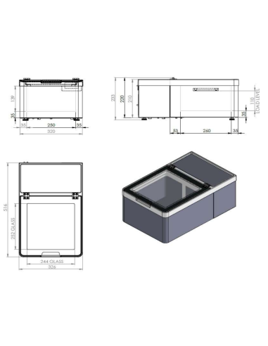 Congelatore da Banco Nero Dimensione 326x516x233h mm