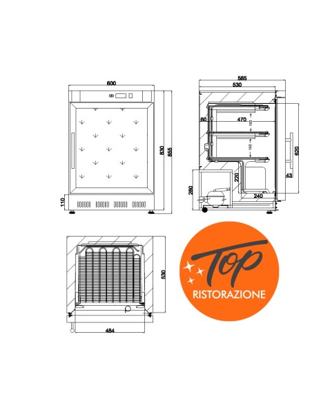 Congelatore Acciaio Porta a Vetro 2 Ripiani Fissi 130 Lt - G-EF200GSS