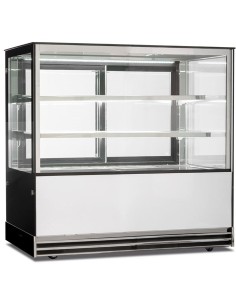 Vetrina Pasticceria Ventilata 4 Lati Vetro 2 Ripiani - DELUXE122PSV