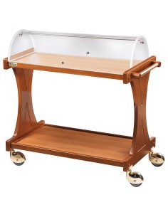 Carrello Servizio Legno con Cupola Colore Noce - CL2255