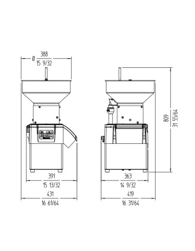 Tagliaverdure Elettrico per Grandi Produzioni fino a 1000 Kg 2 Velocità