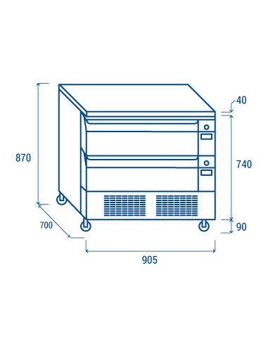 Cassettiera Refrigerata Doppia Temperatura 2 Cassetti per 4 GN1/1