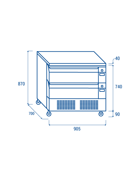 Cassettiera Refrigerata Doppia Temperatura 2 Cassetti per 4 GN1/1