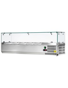 Vetrina Refrigerata Porta Ingredienti con Vetro Capacità 5 GN 1/4