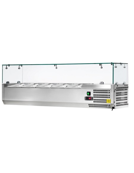 Vetrina Refrigerata Porta Ingredienti con Vetro Capacità 5 GN 1/4