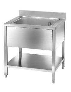 Lavello Inox 1 Vasca Ripiano Inferiore Dimensioni 80x70x95h
