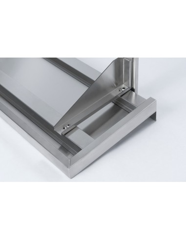 Mensola in Acciaio Inox con Alzatina - Dim: 80x30x7h - MES83VH