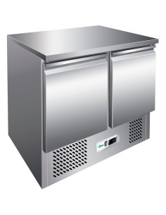 Saladette Refrigerata Inox con 2 Porte Battenti 2 Griglie GN 1/1