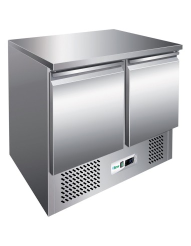 Saladette Refrigerata Inox con 2 Porte Battenti 2 Griglie GN 1/1
