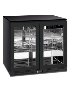 Frigorifero Bevande Nero Sotto Banco Due Porte Battenti