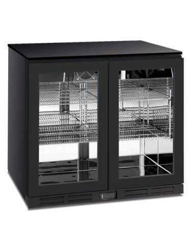 Frigorifero Bevande Nero Sotto Banco Due Porte Battenti