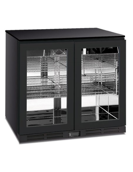 Frigorifero Bevande Nero Sotto Banco Due Porte Battenti