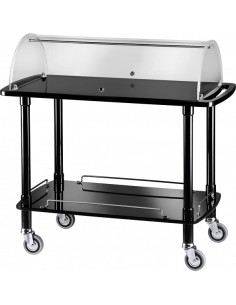 Carrello di Servizio in Legno Laccato Nero con Cupola - CLC2012N