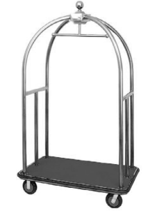Carrello Portabagagli Hotel Finitura Cromato Base Nera - CART-S