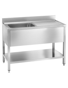 Lavello Inox Gocciolatoio Dimensione cm 140x70x95h - LTB147VT