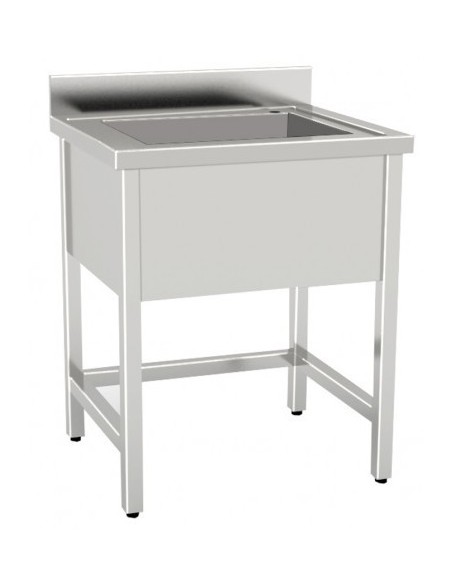 Lavello su Gambe 1 Vasca - Dimensioni cm 70x70x85/95h - Modello ELGE77