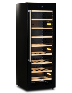 Frigo Vetrina per Vino Nera 9 Griglie in Legno - CW85.5