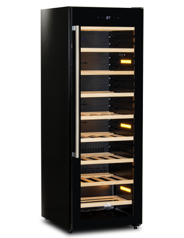 Frigo Vetrina per Vino Nera 9 Griglie in Legno - CW85.5