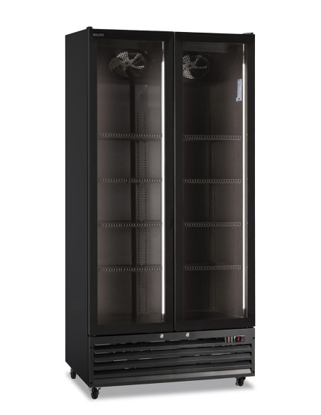 Frigorifero Bevande Nero ICOOL80BLK Ventilato 2 Porte Vetro Battenti
