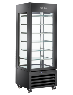 Vetrina Panoramica Gelateria 6 Ripiano Vetro Nera - VFP404SB