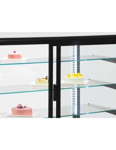 Vetrina Refrigerata Nera con Porte Scorrevoli Posteriori - WKR100