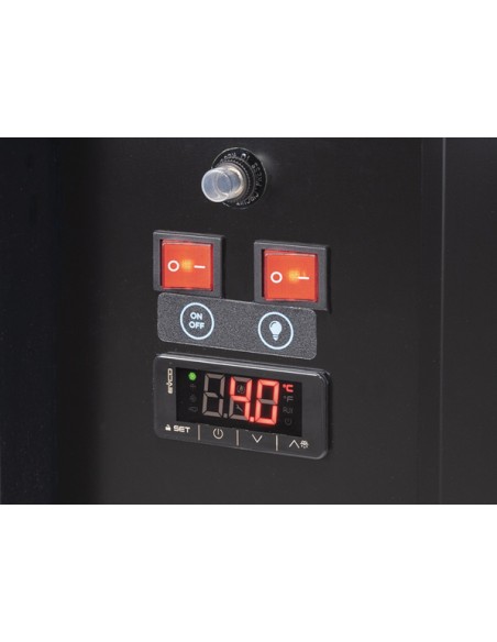Vetrina Refrigerata Nera con Porte Scorrevoli Posteriori - WKR100