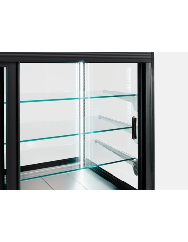 Vetrina Refrigerata Nera con Porte Scorrevoli Posteriori - WKR100