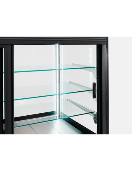 Vetrina Refrigerata Nera con Porte Scorrevoli Posteriori - WKR100
