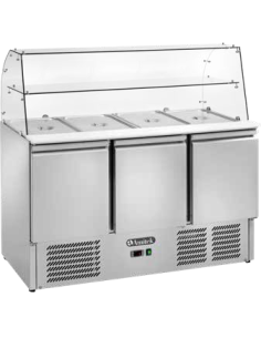 Saladette Refrigerata Staica 3 Porte con Copertura in Vetro - AK943G