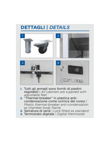 Armadio Frigo Vetrina Acciaio Inox GN2/1 Ventilato - QRG6