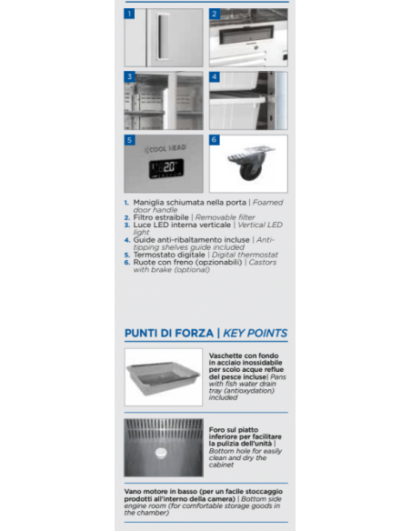 Armadio Frigo per Pesce Acciaio Inox GN2/1 - QRX688FH