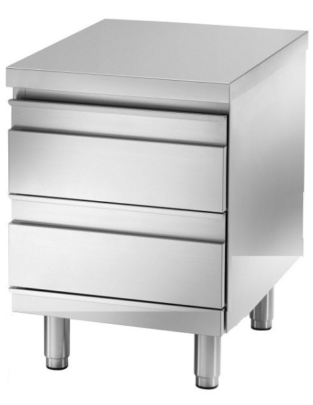 Cassettiera Inox con 4 Cassetti e Guide - cm 50x65x83h - BPC0507/6